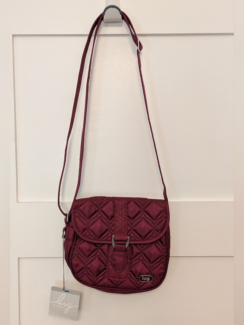 lug Quilted Swing Crossbody Bag in Cranberry New With Tags